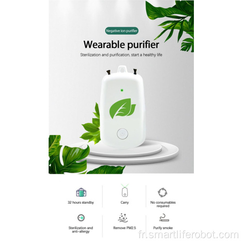 Purificateur d&#39;air portable à collier d&#39;ions négatifs